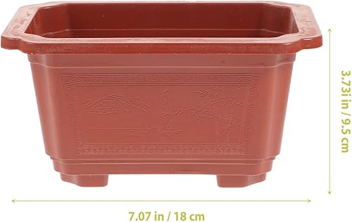 Miniatura 2 de ERINGOGO Kit de árbol bonsái, 10 macetas de entrenamiento para bonsái, 7 x 5 x 3 pulgadas, maceta ovalada de plástico con agujeros de drenaje,