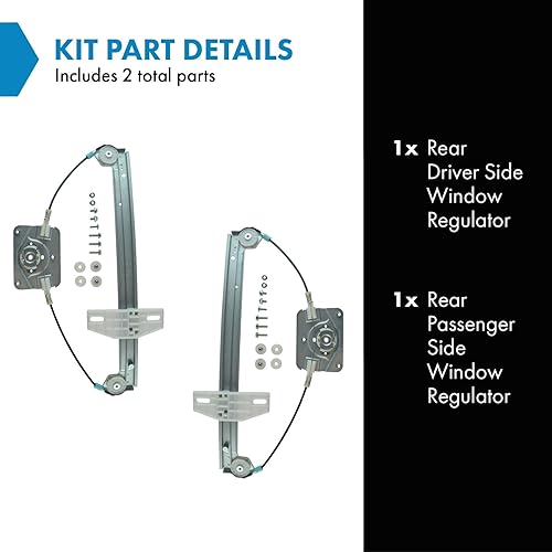 Miniatura 401 de TRQ Juego de elevalunas manual para el lado del conductor y del pasajero compatible con Chevrolet Tracker 1998 1989-1997 Geo 1989-1998 Suzuki