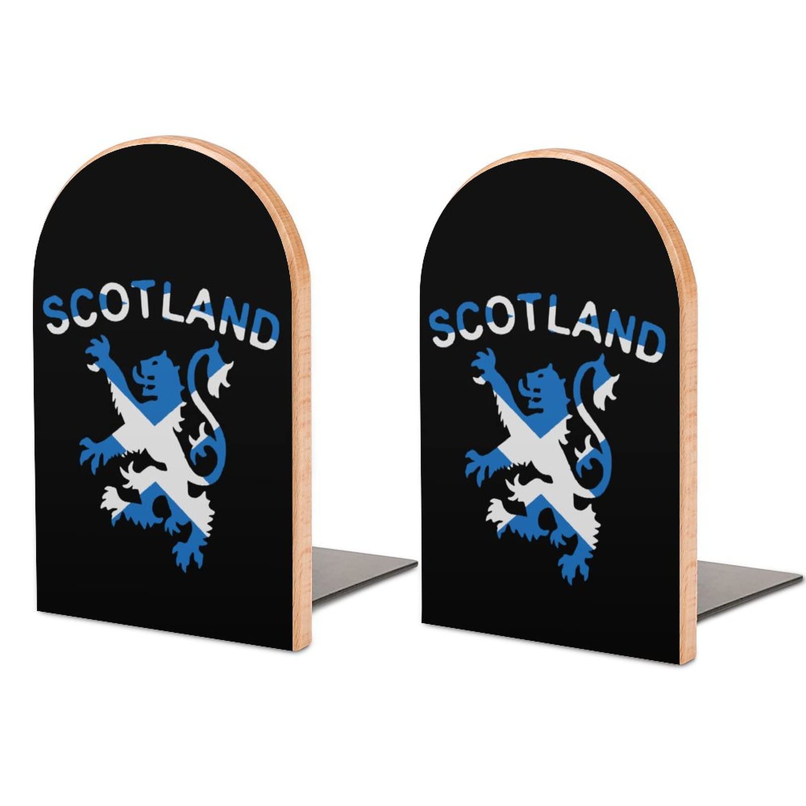 Juzgtsit As Pic Lion Rampant Scotland Scottish Wood Bookends Heavy Book Holders For Shelves Decorative Book Ends