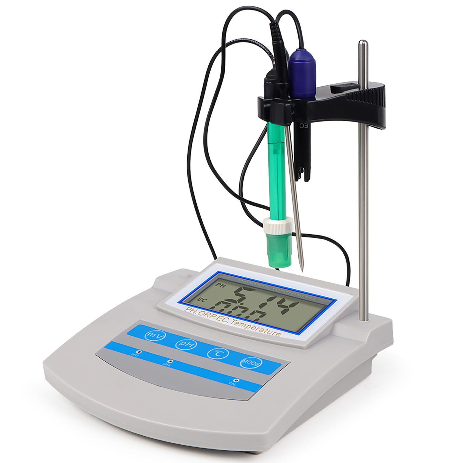 Kit de medidor de pH digital 6 en 1 con compensación de temperatura, almacenamiento de datos para laboratorio, agua, hidroponía, EC, PPM y pruebas de conductividad