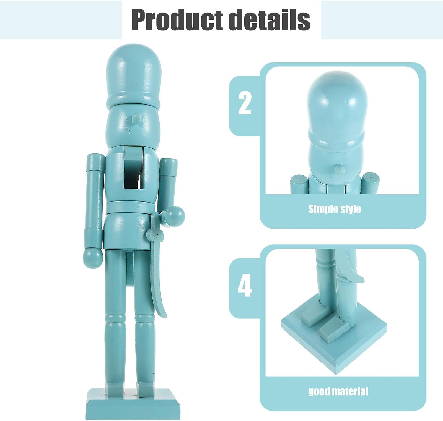 Uonlytech Classic Wooden Christmas Nutcracker Puppet Figure for Tabletop Cabinet Display, Reusable Xmas Nutcracker Decor with Delicate Adornment and Cute Appearance