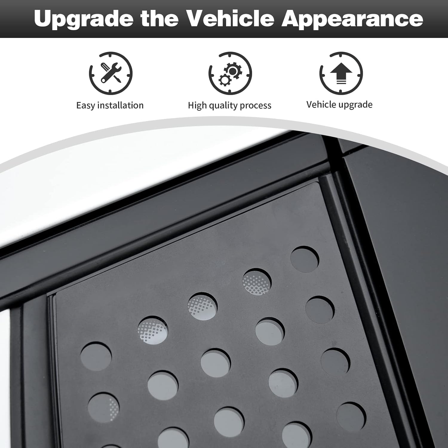CheroCar Rear Triangle Glass Decor Cover Aluminum Alloy Panel Trim for Jeep Compass 2017-2023 (American Flag)