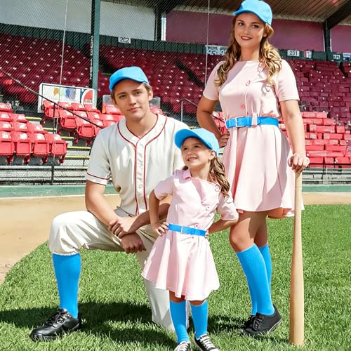 Image of XZQTIVE Baseball Softball Socks and Baseball Softball Belt Combo Set Knee-High Soccer Socks for Kids Youth Adult