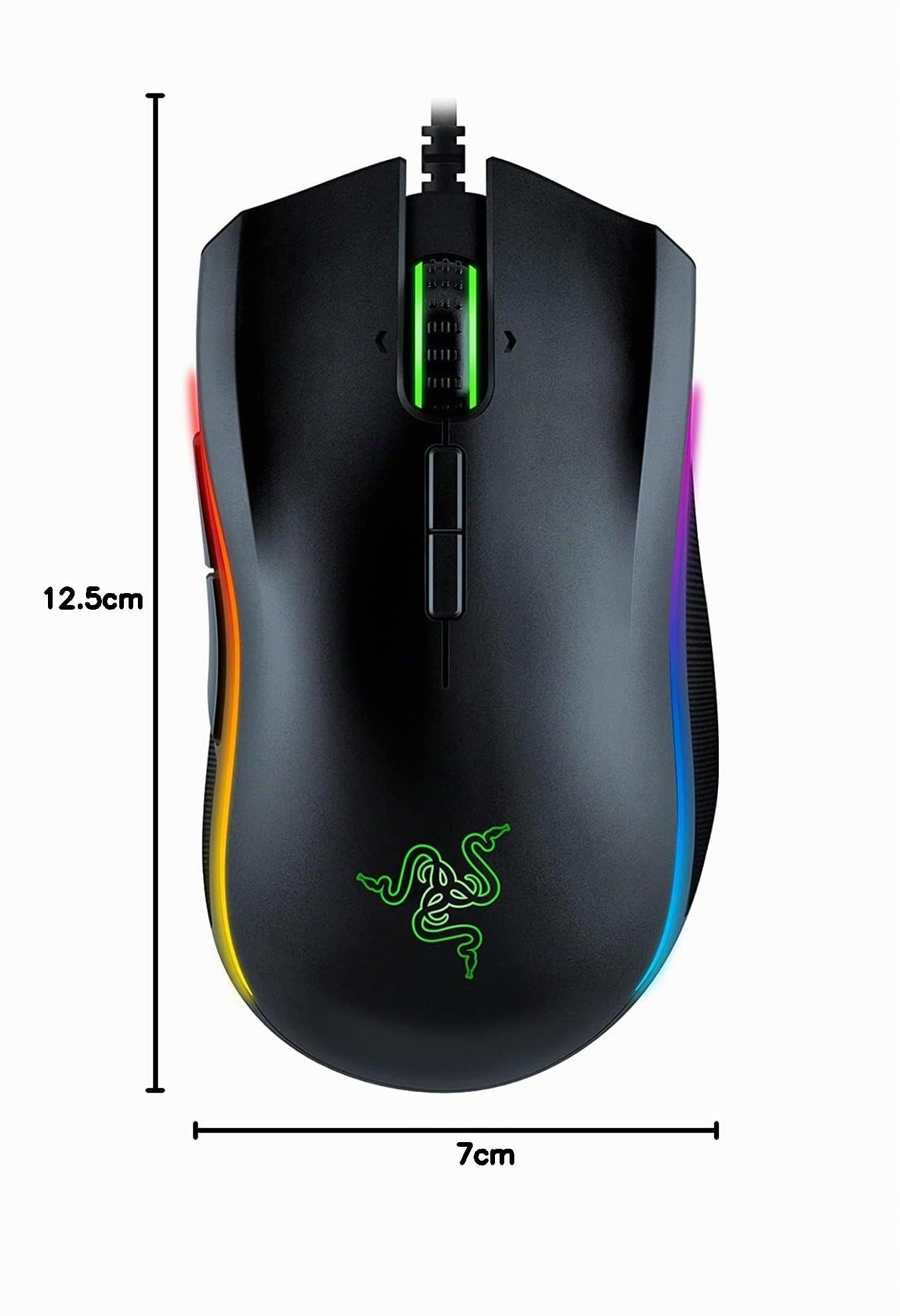 Razer Mamba Elite Gaming Mouse Cablato con Zone Luminose Razer Chroma Estese, Sensore Ottico 5G, Tasti del Mouse Meccanici, 9 Pulsanti Programmabili, Nero