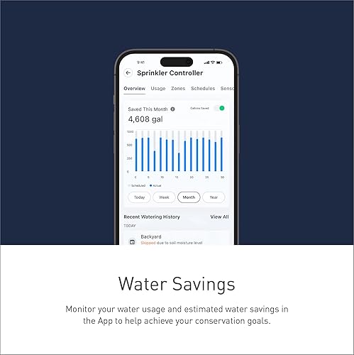 Miniatura 5 de Moen Controlador inteligente de rociadores de 8 zonas, sistema de riego inteligente conectable con Wi-Fi con temporizador automático de agua,