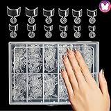 GoLashFun 600PCS Short Nail Tips,Clear Short Half Cover French Style False Acrylic Nail Art Tips for Professional Short Extension Toenails & Fingers False Nails Tips