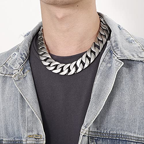 Stainless Steel Necklace for Men's New Big 20mm Wide Jewelry Men's Necklace O-shaped Fashion Cuban Chain3