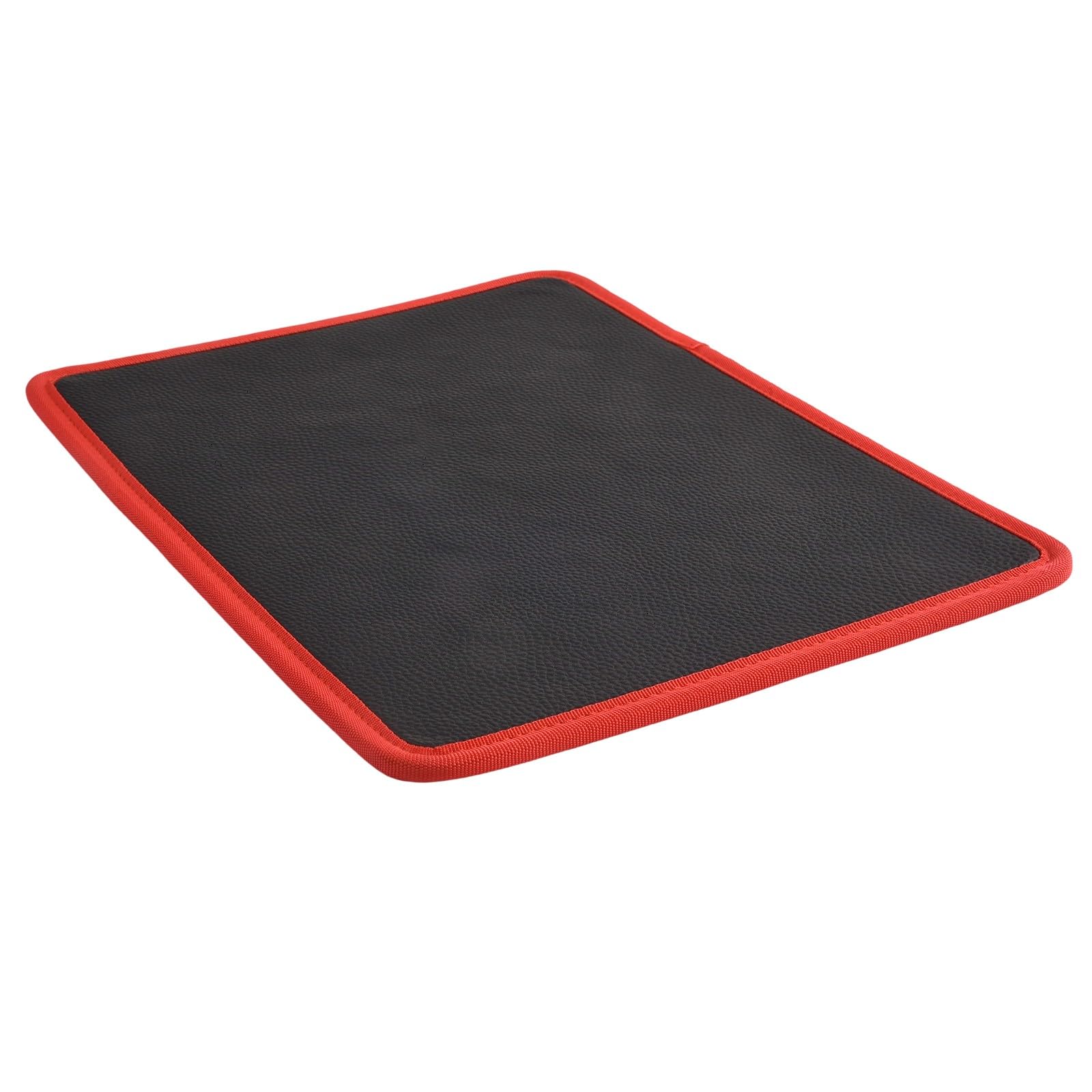 CashMuch Magnetic Tool Holder Tray and Organizer Mat Set for Car Repair, Mechanics, and DIY Projects, 3-Piece Red and Black
