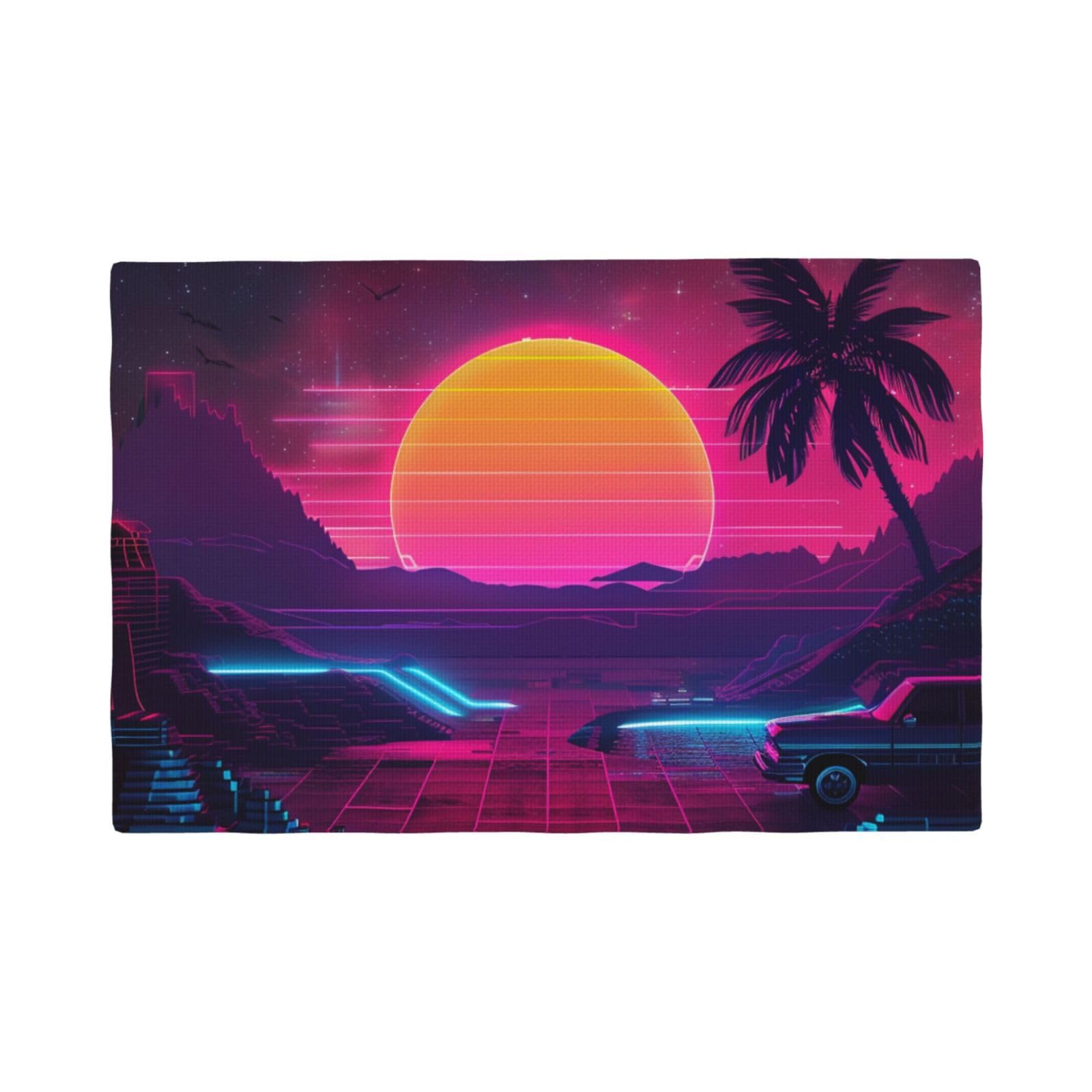 Sets de table imitation lin lavables Retrowave lot de 6抗热 pour table intérieur extérieur chic