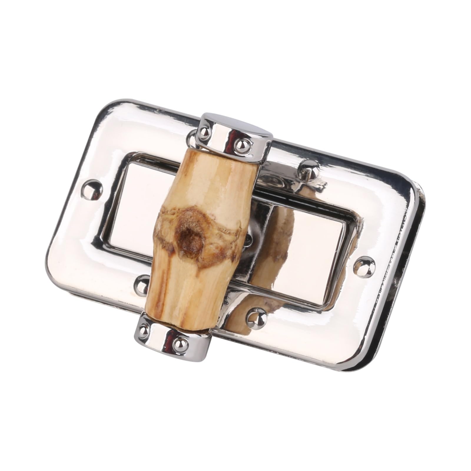 PVUVTNAHW 10pcs Rectangle Metal Bamboo Clasp Turn Twist Lock For DIY Handbag Leather Craft Bag Purse Hardware(Silver)