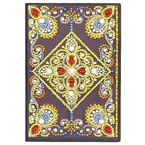 Diy 5D Diamond Art Notebook Lined Hardcover A5 ,Writing Note Book Secret Diary For Boys Sketch Books For Children Journals For Men Diamond Painting Creative Flower Decor Gift 60 Sheets, 120 Pages #TOP19
