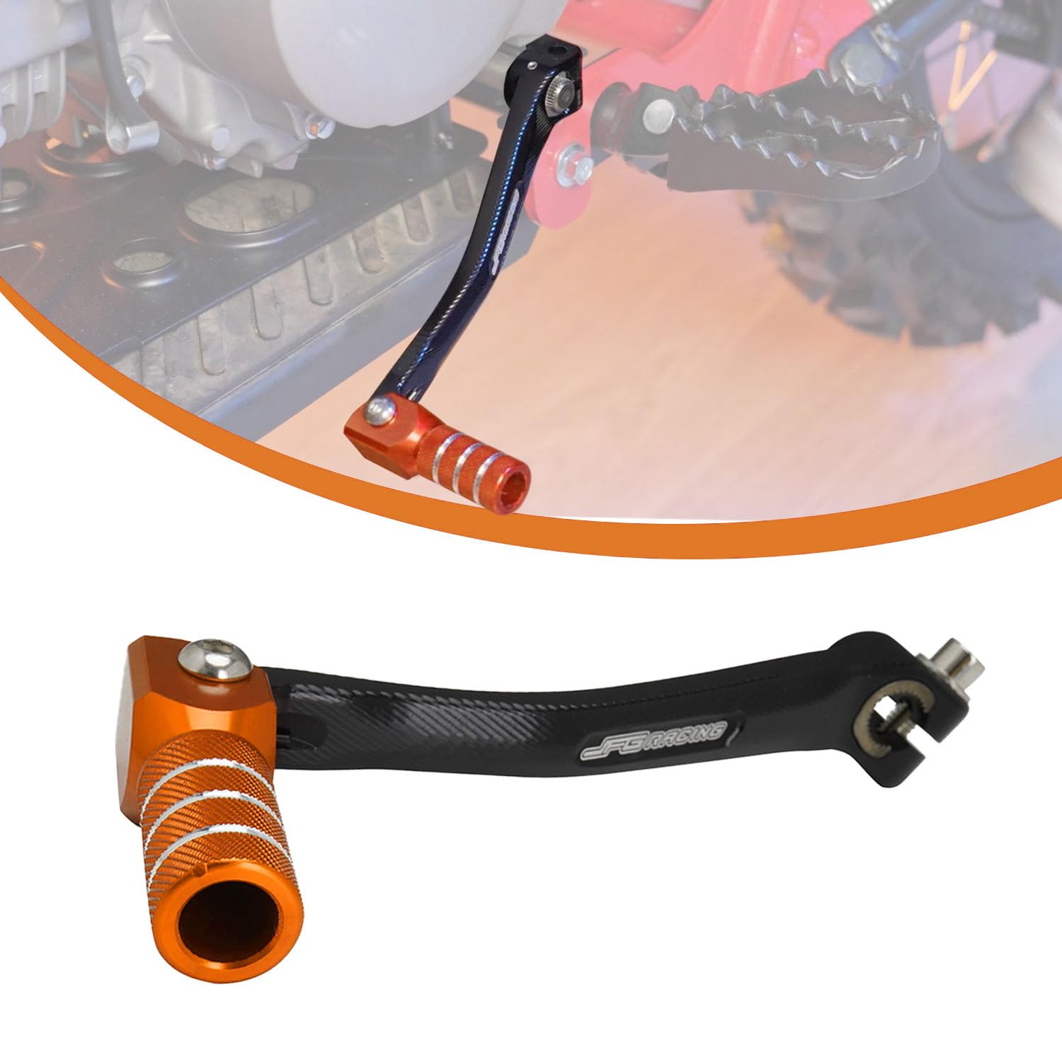 JFG RACING Leva Cambio Moto,Leva del Cambio Pieghevole in Alluminio CNC per Dirt Pit Bike 50cc-125cc XR50 CRF50 XR70 CRF70 XR110 CRF110-Arancione