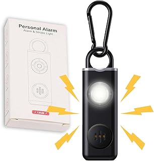 AMIR Personal Alarm Keychain for Women Safety - Loud 130 dB Siren with Strobe Light and Carabiner - Helps Women, Children, Men, Seniors, Elderly Emergency Call