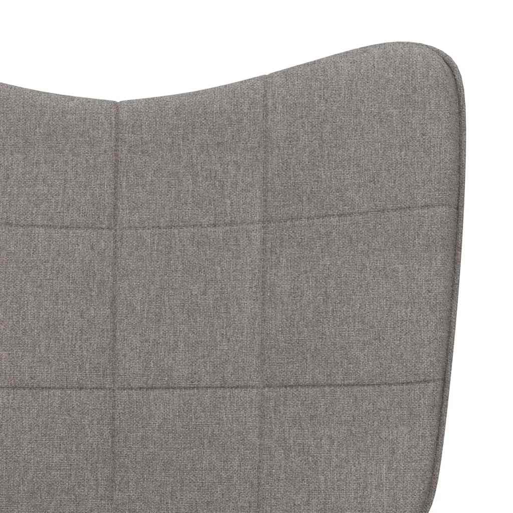 vidaXL Chaise à Bascule avec Tabouret Siège de Relaxation Fauteuil de Salon Salle de Séjour Siège de Salon Maison Intérieur Taupe Tissu