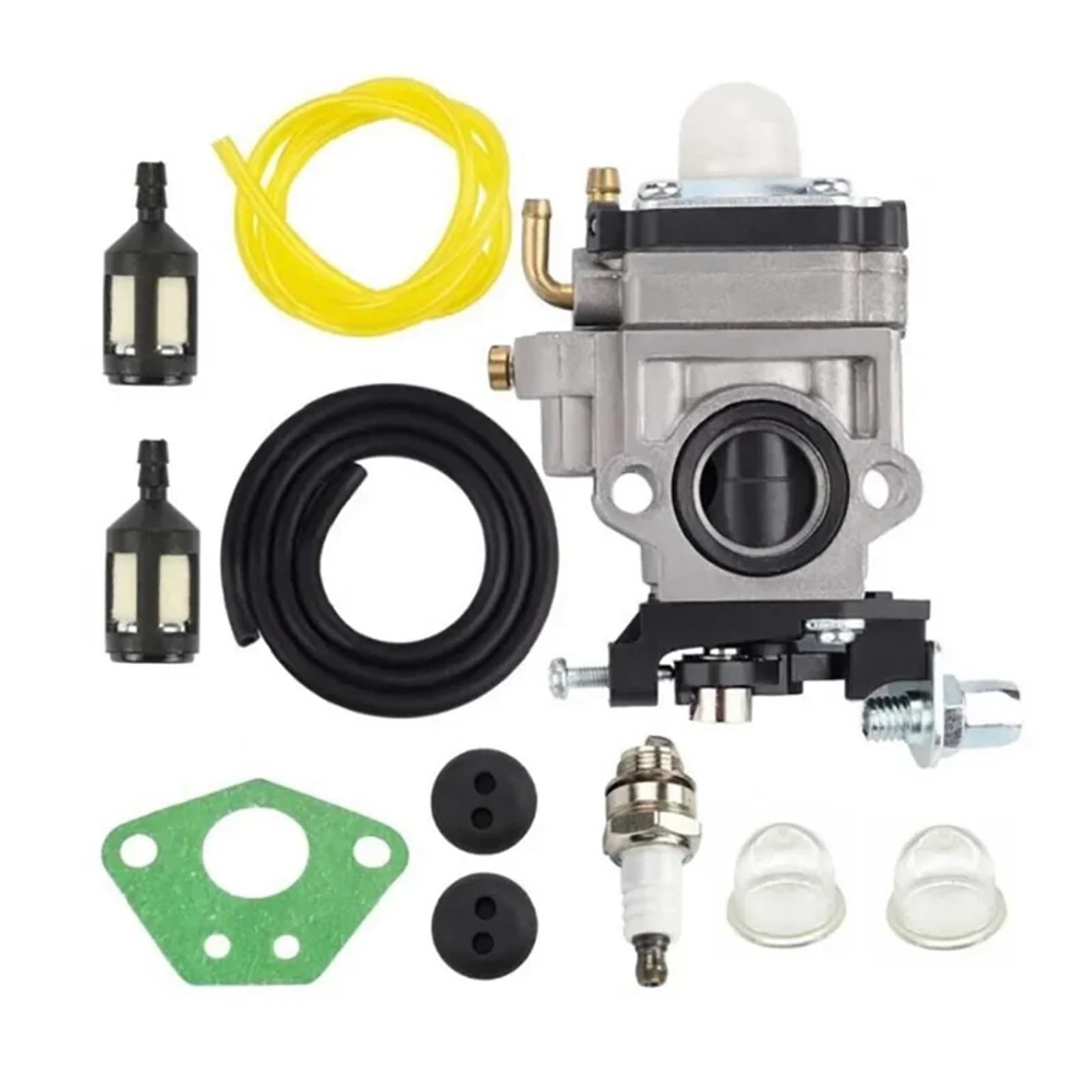 1 juego de carburador U-TOOLS compatible con 43 CC, 52 CC, TB43, 1E40F-5, BC520, CG430, CG520, WYK-74, filtro de combustible, cortadora de césped, herramienta de jardinería, motosierra.
