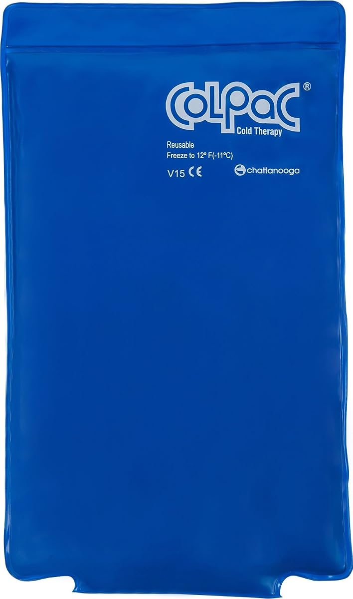 Chattanooga ColPac - Paquete de hielo de gel reutilizable - Tamaño medio - 7,5 x 11 pulgadas (19 cm x 28 cm) - Terapia de frío - Rodilla, brazo, codo, hombro, espalda - Dolores, hinchazón, hematomas, esguinces, inflamación