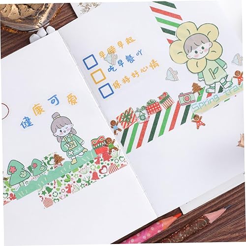 Miniatura 6 de Abaodam 168 rollos de cinta washi de Navidad, cinta de regalo, cinta washi de regalo, cinta washi de papel de invierno, cintas decorativas, cintas