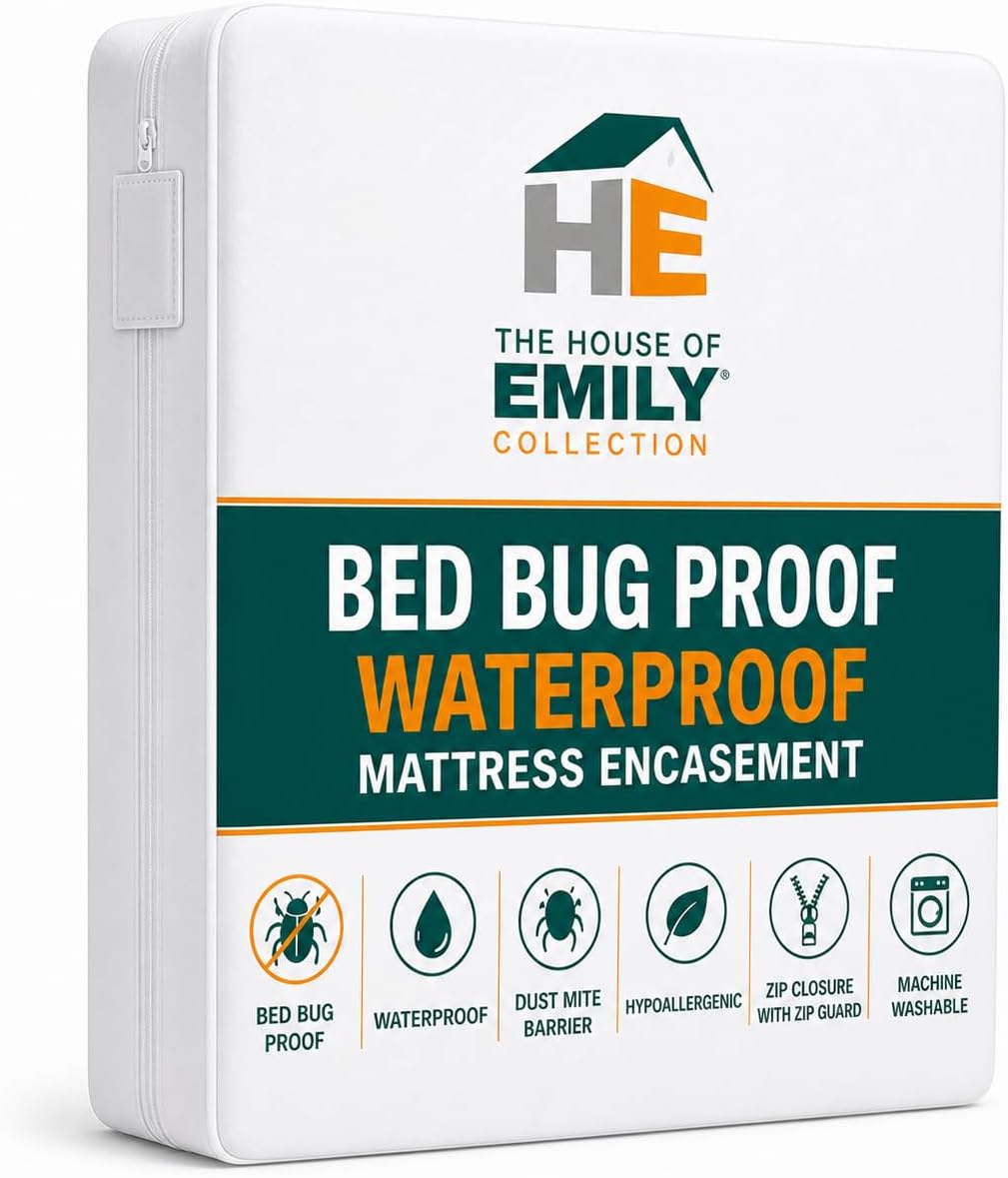 Bed Bug Proof Protector Mattress Encasement Cover Zippered Anti Dust Mite Breathable Total Mattress Protection (Double 54" x 75" + 8" depth)