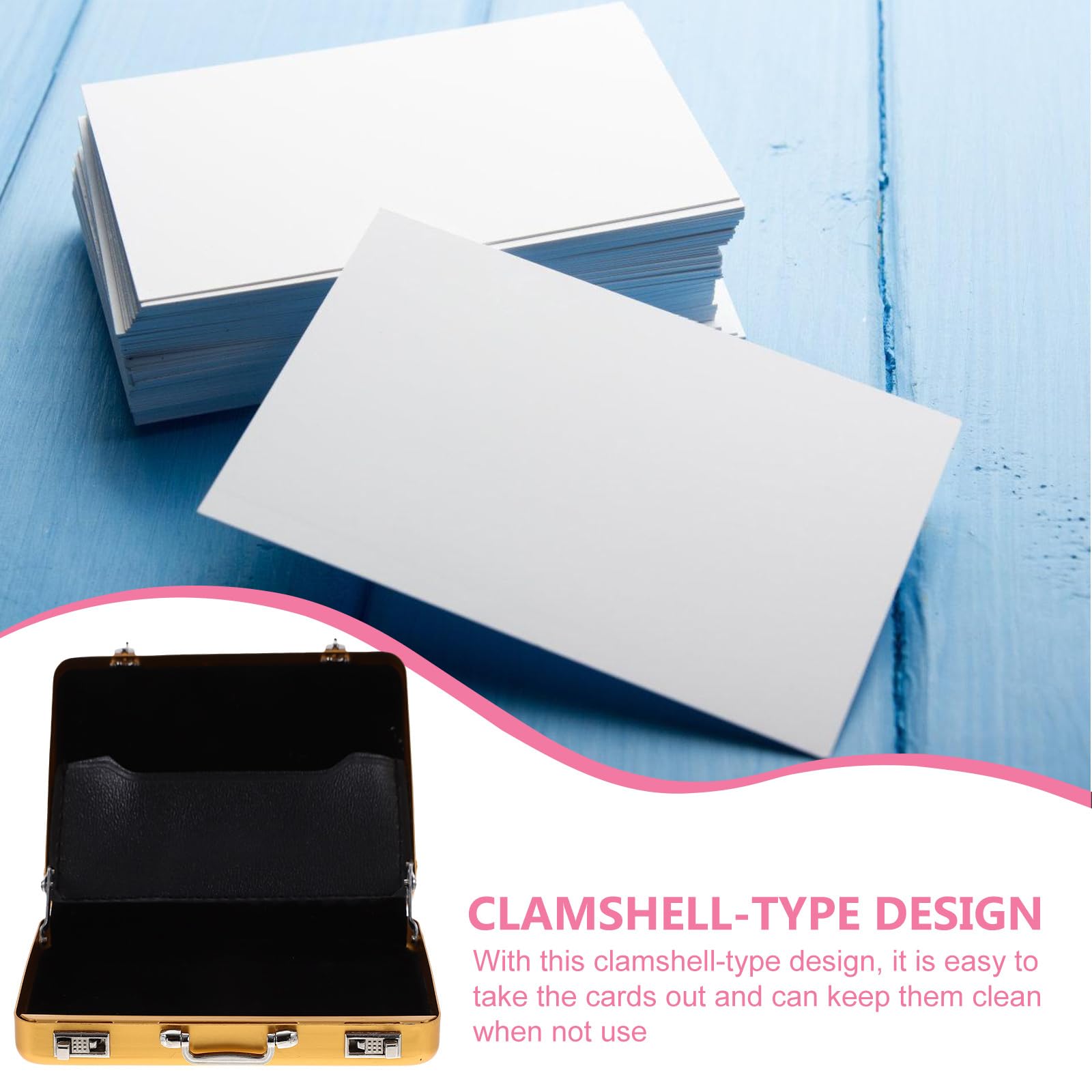 Ciieeo Business Card Holder Case Briefcase Index Card Organizer Dividers Women Card Case Business Cards Credit Cards ID Cards - Image 4