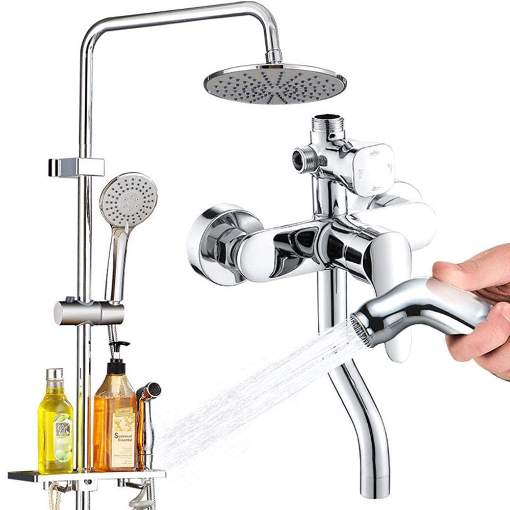 Robinet de douche 3 modes LUNEZY avec grand pommeau pluie pour un jet sur mesure