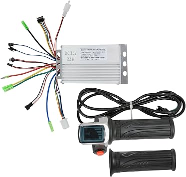 Voilamart 6-Pin Twist Throttle with Battery-Level Display + DC 36V 22A Controller 2Pcs Kit for 3-Phrase Hall Motor Not for LCD Monitor