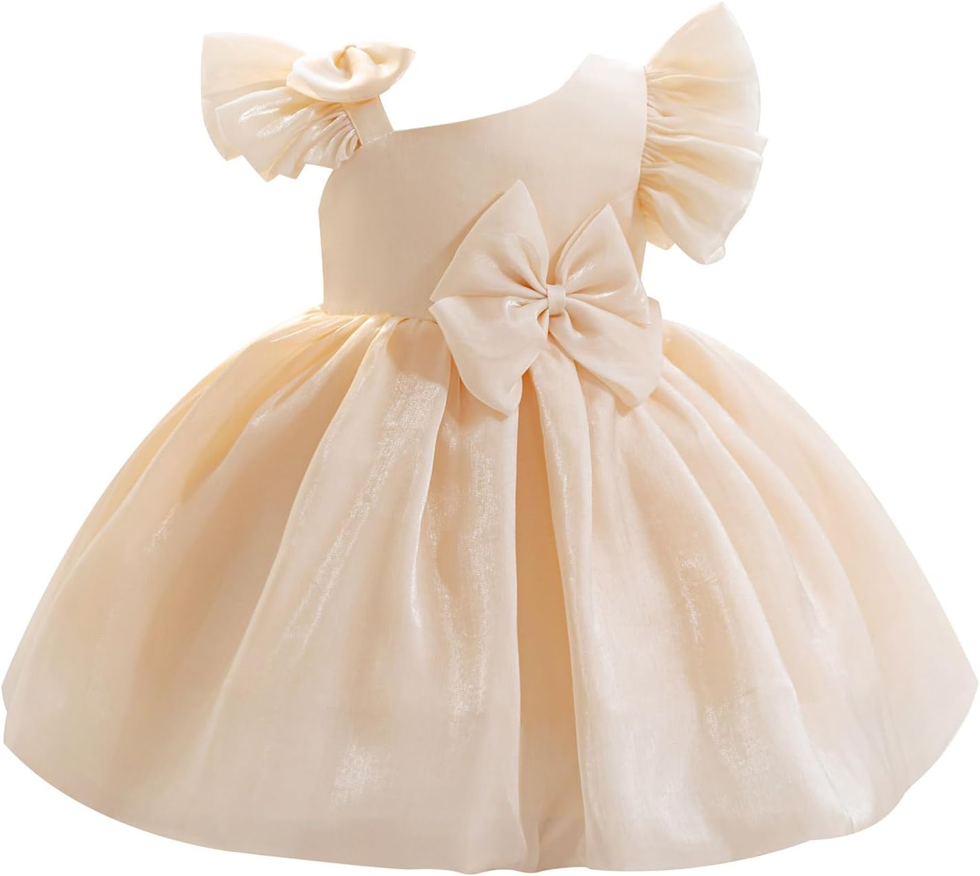 FYMNSI Baby Girl Birthday Dress Shiny Asymmetric Ruffle Tulle Tutu Dresses Princess Formal Flower Pageant Wedding Party Gown