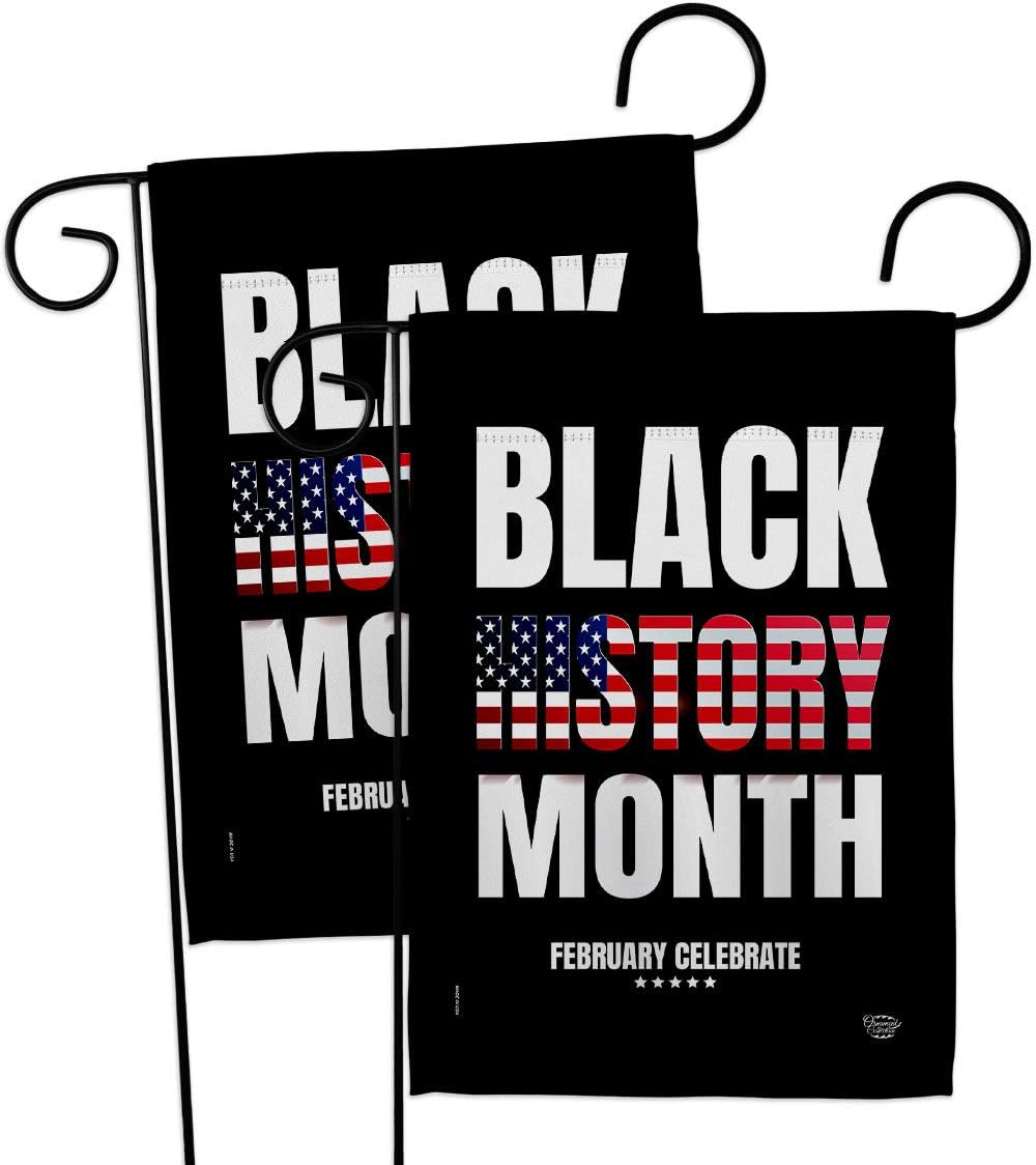 US Black History Month Garden Flag - 2pcs Pack Support Cause BLM Anti Racism Justice Revolution Movement Equality Social - House Decoration Banner Small Yard Gift Double-Sided Made In USA 13 X 18.5