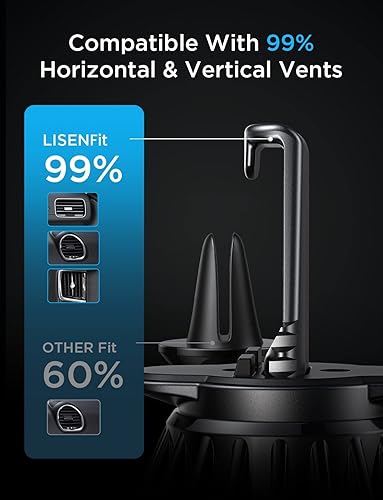 Miniatura 27 de LISEN Paquete de 2 soportes magnéticos para teléfono para tu automóvil, 6 imanes militares, soporte para teléfono celular, soporte de ventilación