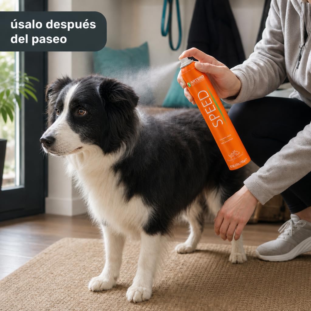 Artero Champú en Seco Speed 300ml para Perros y Gatos - Spray Sin Agua ni Aclarado, Fabuloso y Eficaz