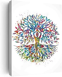 Canvas Painting Wall Art,Yoga Watercolor Print Relaxation Wall Art Yoga Print Yogi Wall Decor Yoga Studio Art Home Decor- 12 in x16 in-Ready to hang