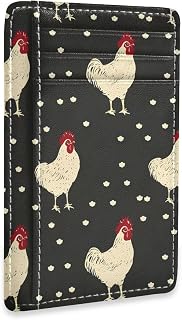 Chicken Dot Mini Front Pocket Wallet Credit Card Holder Slim RFID Blocking Sleeves for Men Women Credit Card Protector
