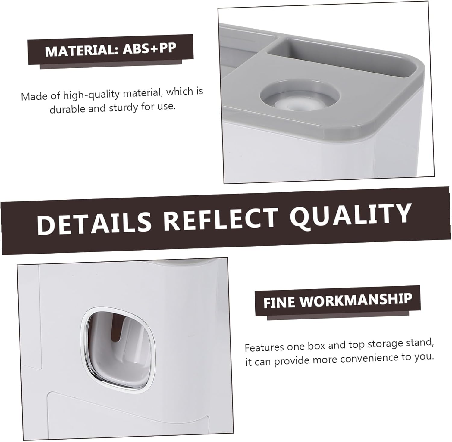 NUOBESTY Wall Mounted Toothbrush Holder with Cup Adhesive No-Drill Toothbrush Storage Rack for Bathroom Toiletries Space-Saving Organizer for Tiles Mirrors Surfaces White