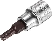 Vista 5 de uxcell Longitud del acero 180.4 ft m del zócalo S2 de la broca Torx de la impulsión de 1/2 pulgada T55