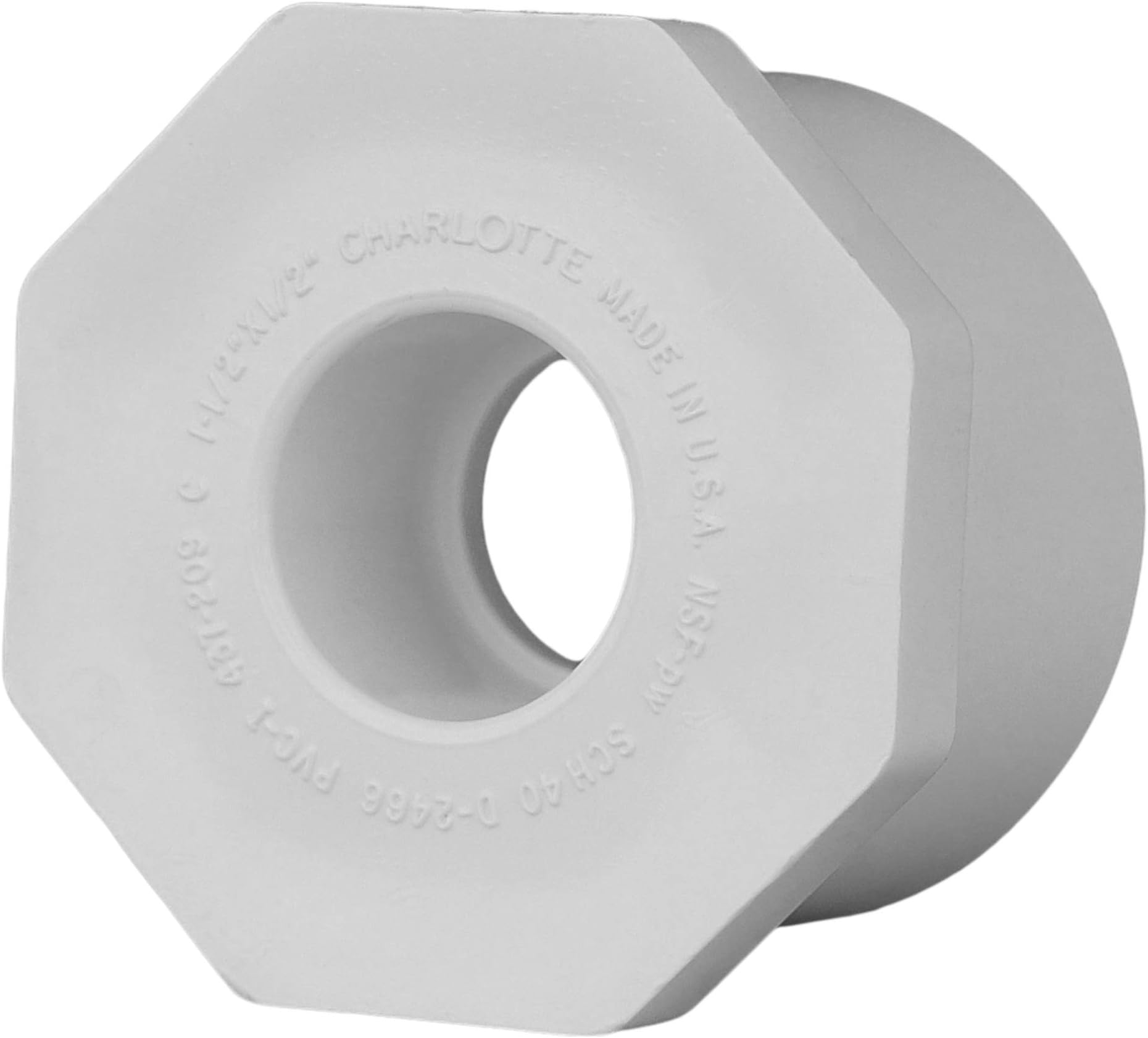 CHARLOTTE PIPE 1 1/2 x 1/2 SCH 40 REDUCER BUSHING SPGXS PRESSURE (1 Unit Piece)