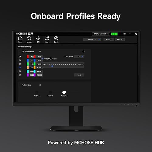 Miniatura 9 de MCHOSE L7 Pro+ - Mouse inalámbrico para juegos, mouse ultraligero con 26K DPI, 650 IPS, frecuencia de sondeo de 8K, interruptor óptico, 7 botones