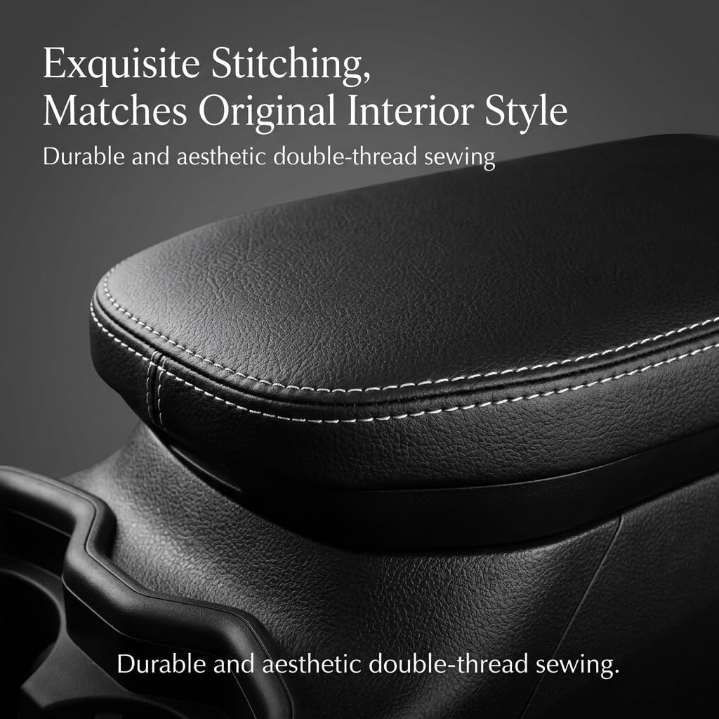 Center Console Cover for Toyota RAV4 2019-2024 2025 Accessories, Premium PU Leather Armrest Protector, Waterproof Console Lid Covering & Scratch Guard, 5th Gen RAV4 Interior Upgrades, Black