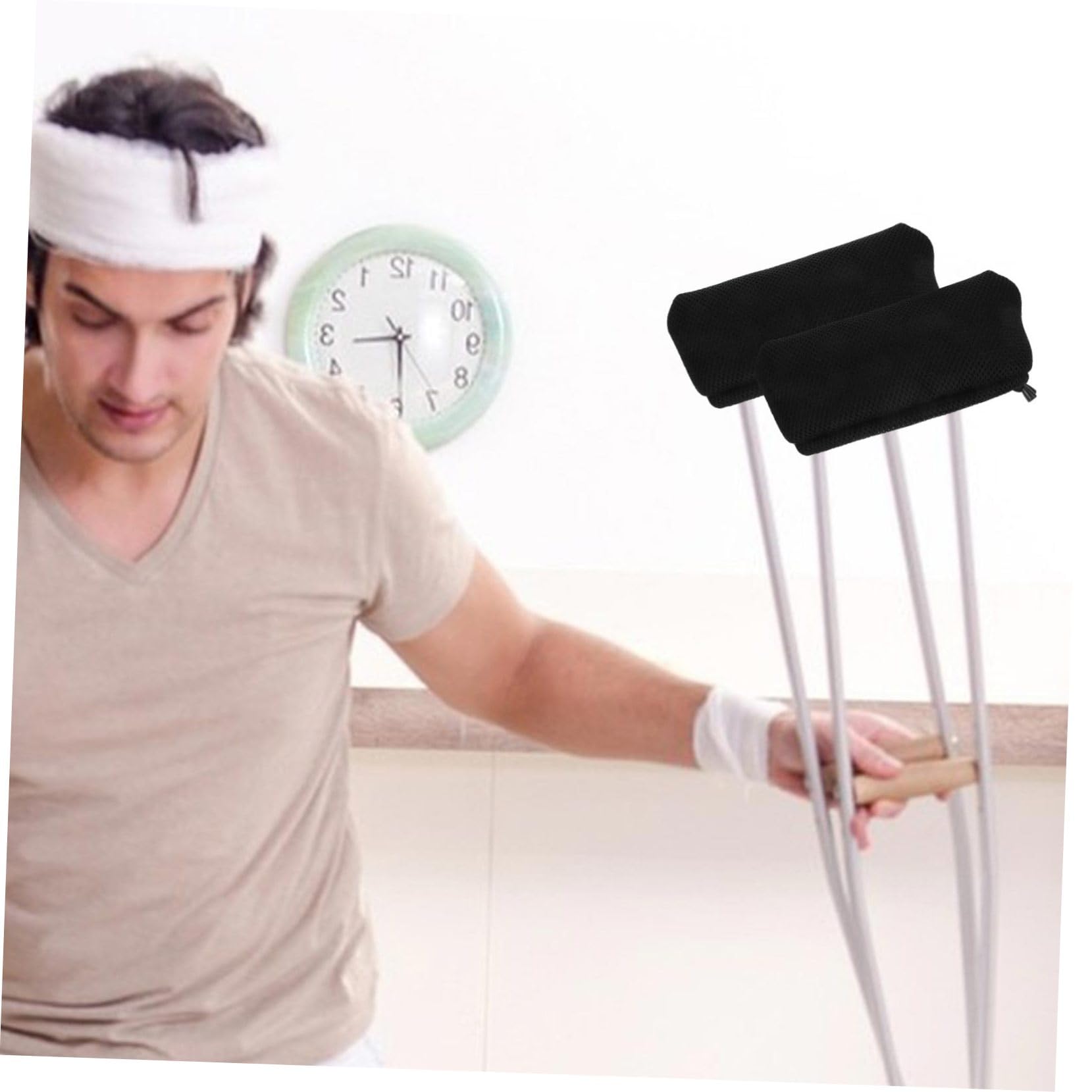2piezas Funda para Muletas Axilares Almohadillas de Muleta Empuñaduras Cojín para Accesorios para Protector de Axilas para Sudor Adulto Acolchada