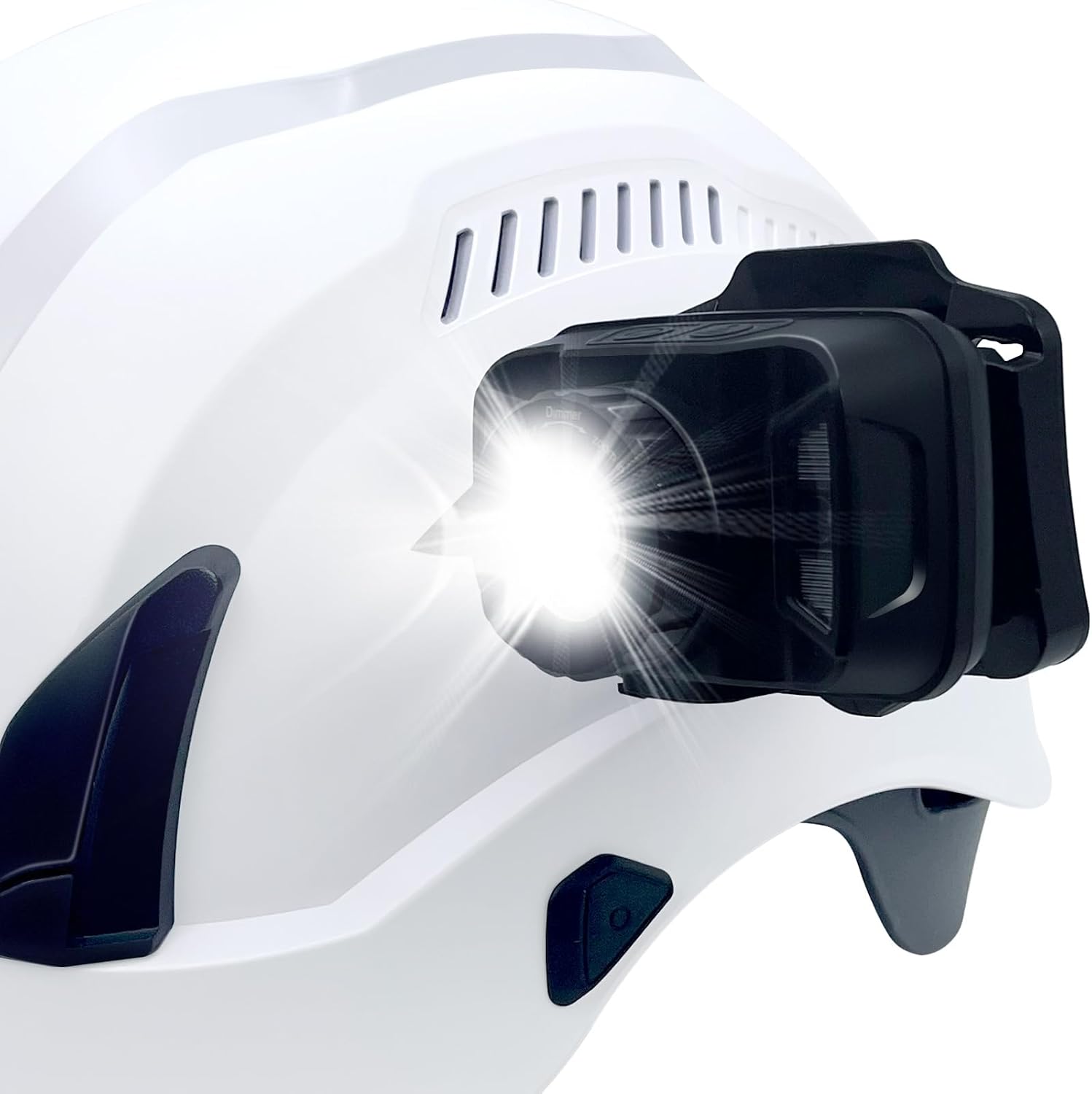Rechargeable Build in Lamp for Hard Hats Accessories Clip On Headlamp for Keeping Hands Free for Safety Helmet LED Headlight Flashlight (RGLR02 Black Lamp(Not Including Hard Hats）)