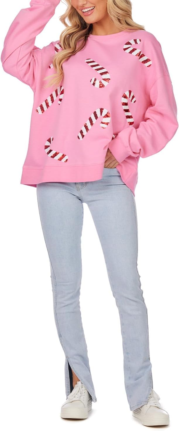 Mud Pie womens Mud Pie Womens Holiday Sparkle Sweatshirt