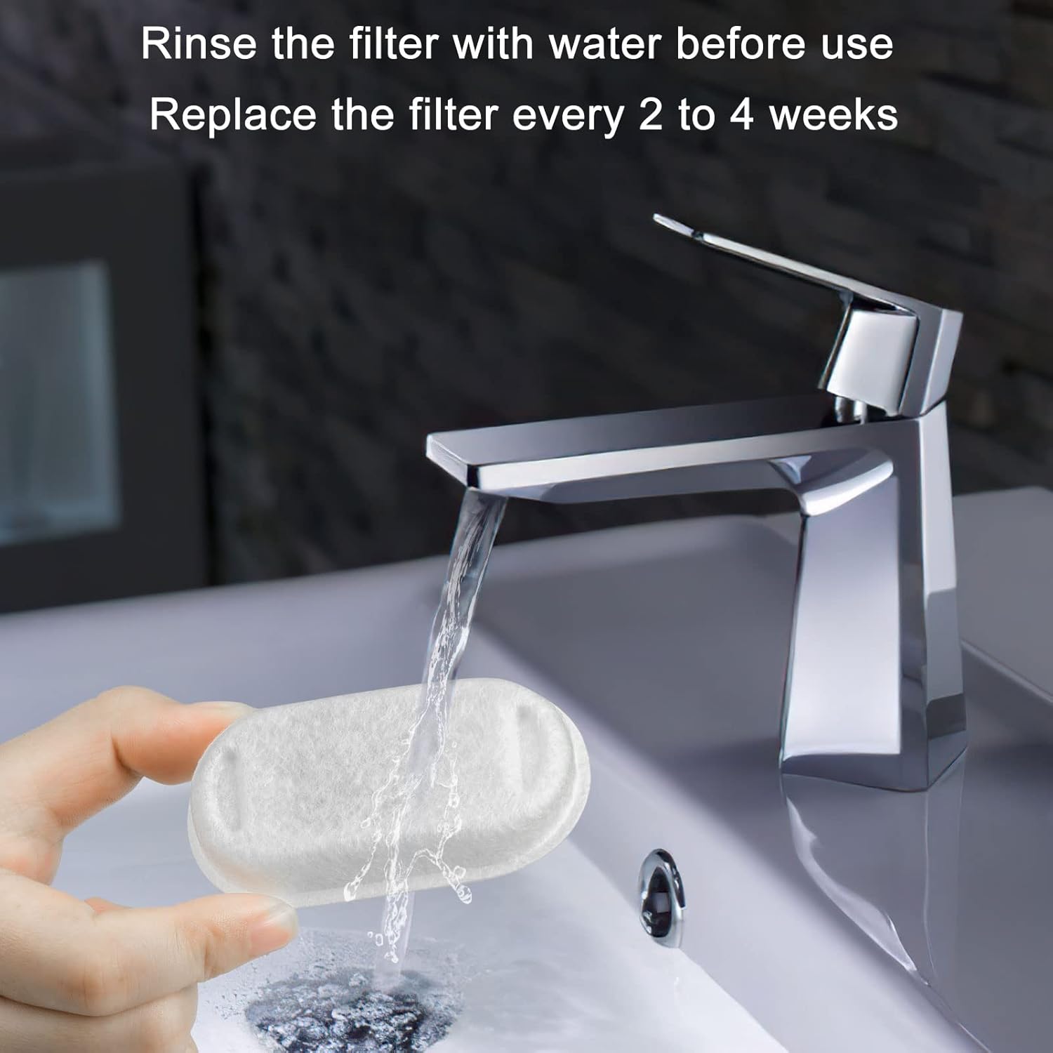 Wonder Creature 32 Pack Cat Water Fountain Filter Replacement, 4+4/8+8/12+12/16+16 Pack for Stainless Steel Cat Water Fountain 2L/67oz and 3.2L/108oz, 16 Carbon Filters & 16 Pre-Filter Sponges
