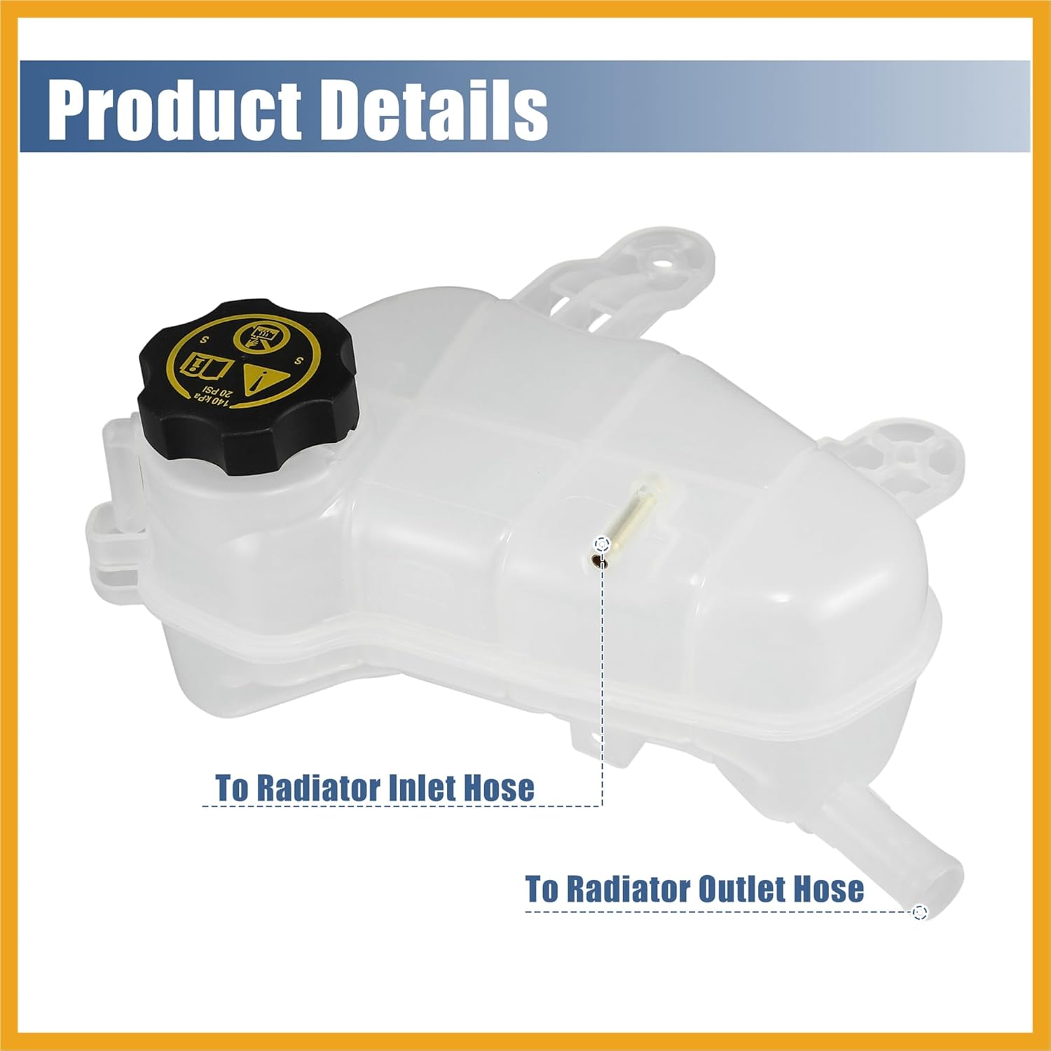 1 Set Coolant Radiator Reservoir Tank 95048411 Coolant Overflow Expansion Bottle with Cap for Chevrolet Sonic 2012-2020 Replacement