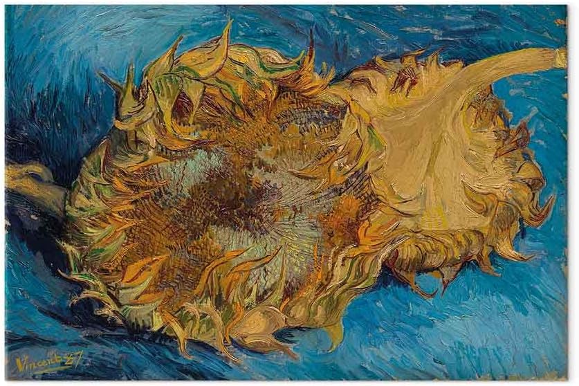 artgeist Acoustic Canvas Wall Art Print Sunflowers 35x24 in - 1pcs Picture with Acoustic Foam Sound Print Artwork Room Acoustics Soundproofing - Van Gogh Flowers Like Painted b-B-0644-b-a