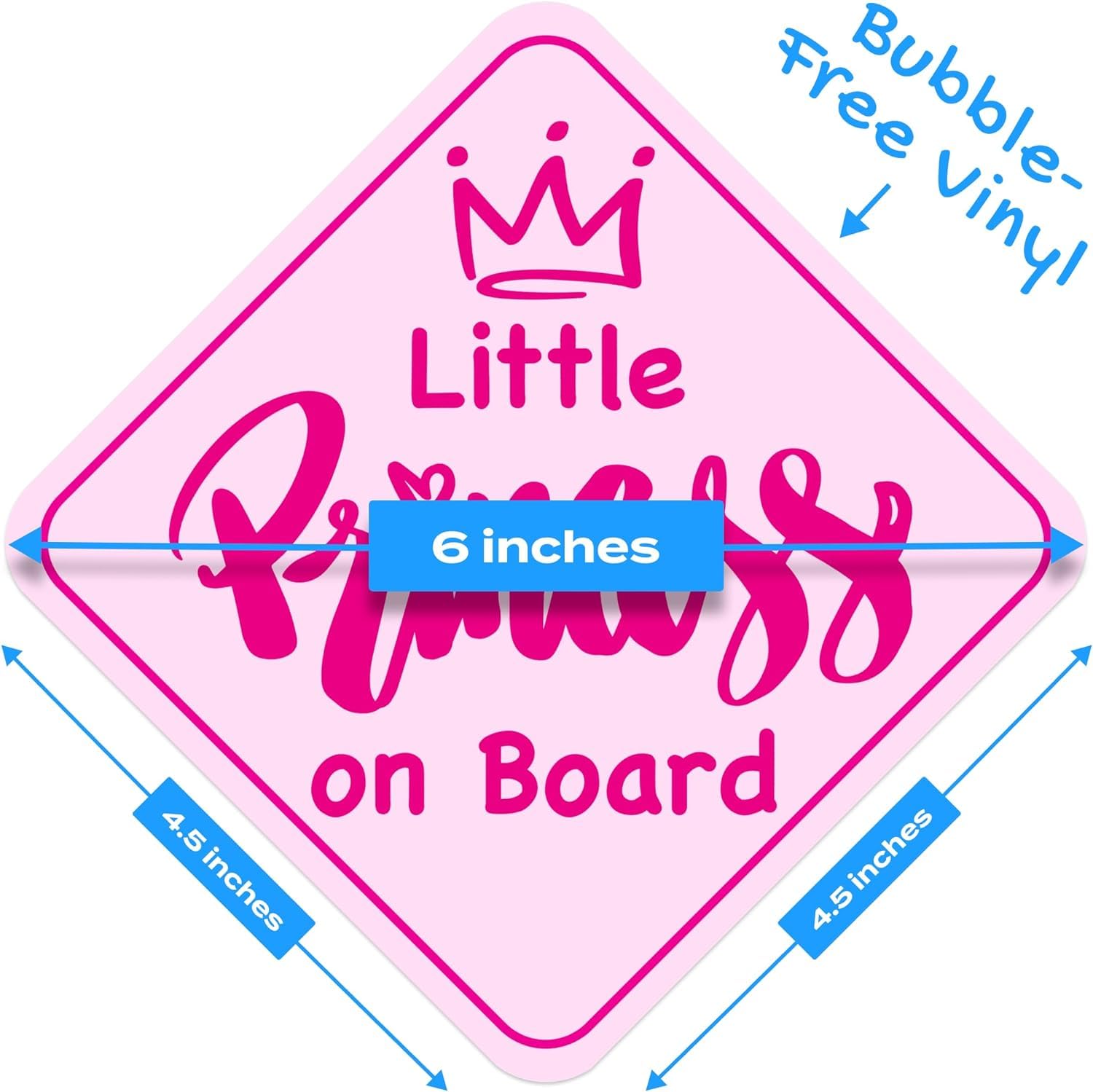 "Mummy's Princess Baby On Board" Car Sticker – Customizable Safety Decal For Windows