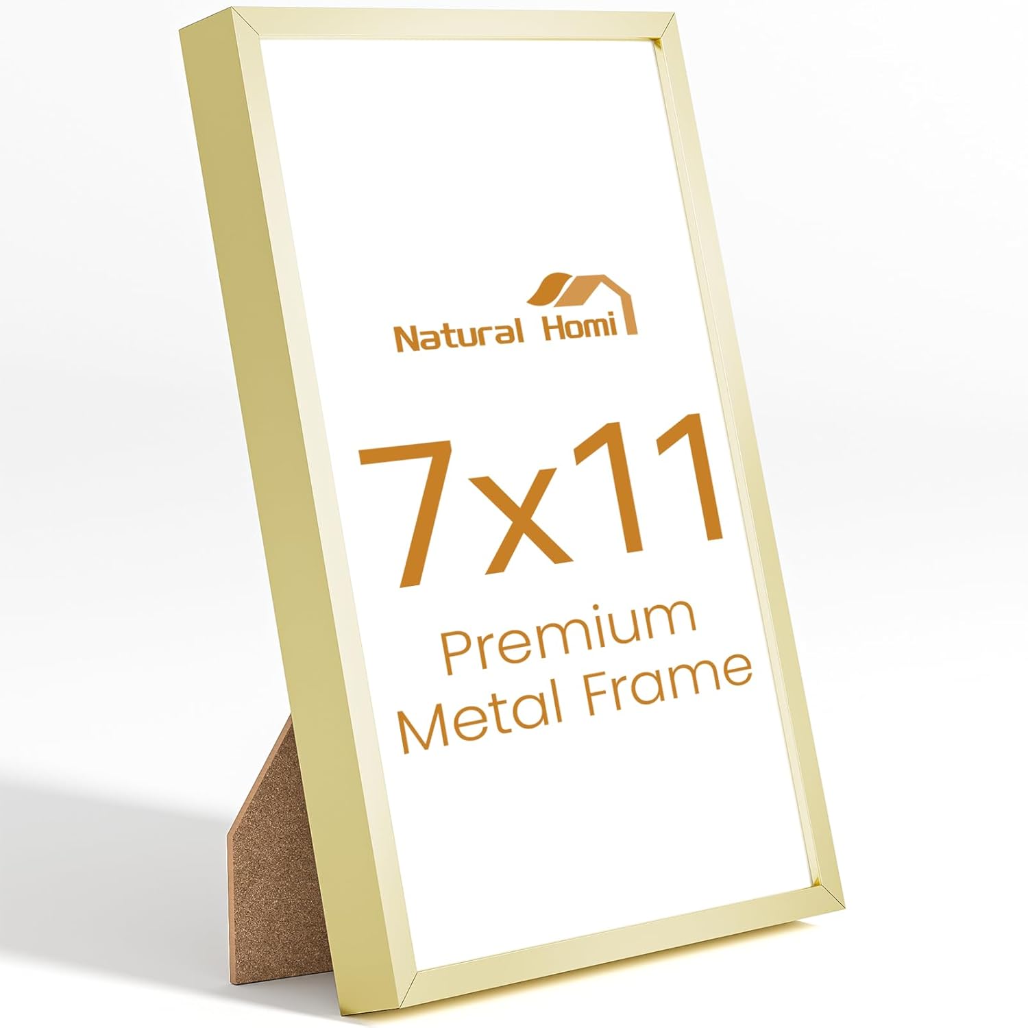 7x11 Aluminum Metal Picture Frame,Tempered Glass Gold Photo Frame 7x11 for Family Photo,Posters,Art,Document to Wall Mount Horizontally or Vertically 7x11 Gold