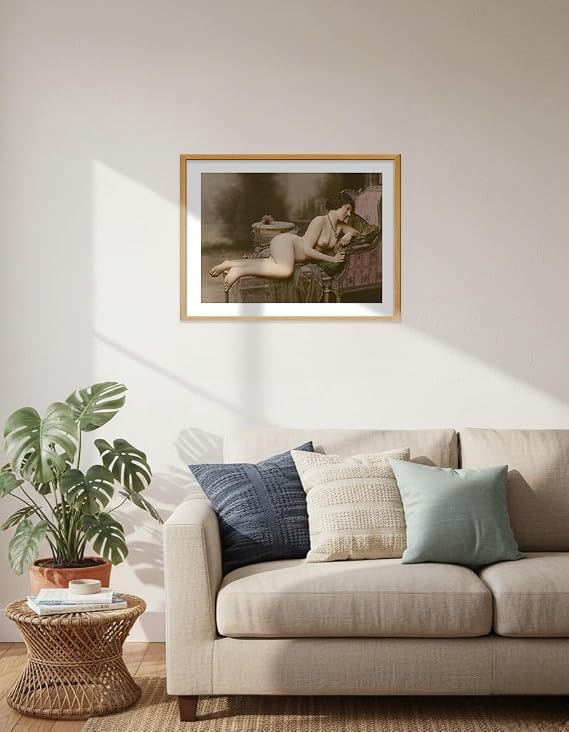 Reclining Figure on Couch - Female Au Naturel Figure Study Poster Print