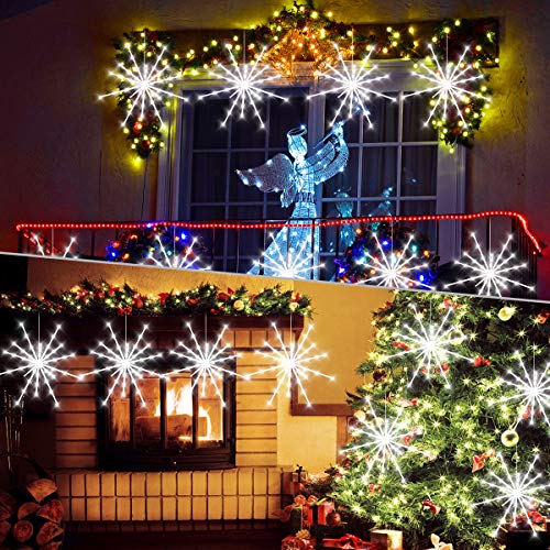 Kikilive Hanging Firework Lights, Led Meteor Starburst Lights, Christmas Decorative Hanging Lights With Remote, Battery Powered Waterproof Firework Fairy String Lights For Party Home Decoration #TOP6