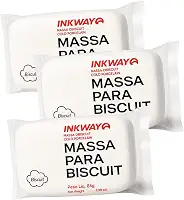 Kit 3 Massas Para Biscuit 255 Gramas Branco Para Artesanato