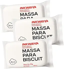 Kit 3 Massas Para Biscuit 255 Gramas Branco Para Artesanato