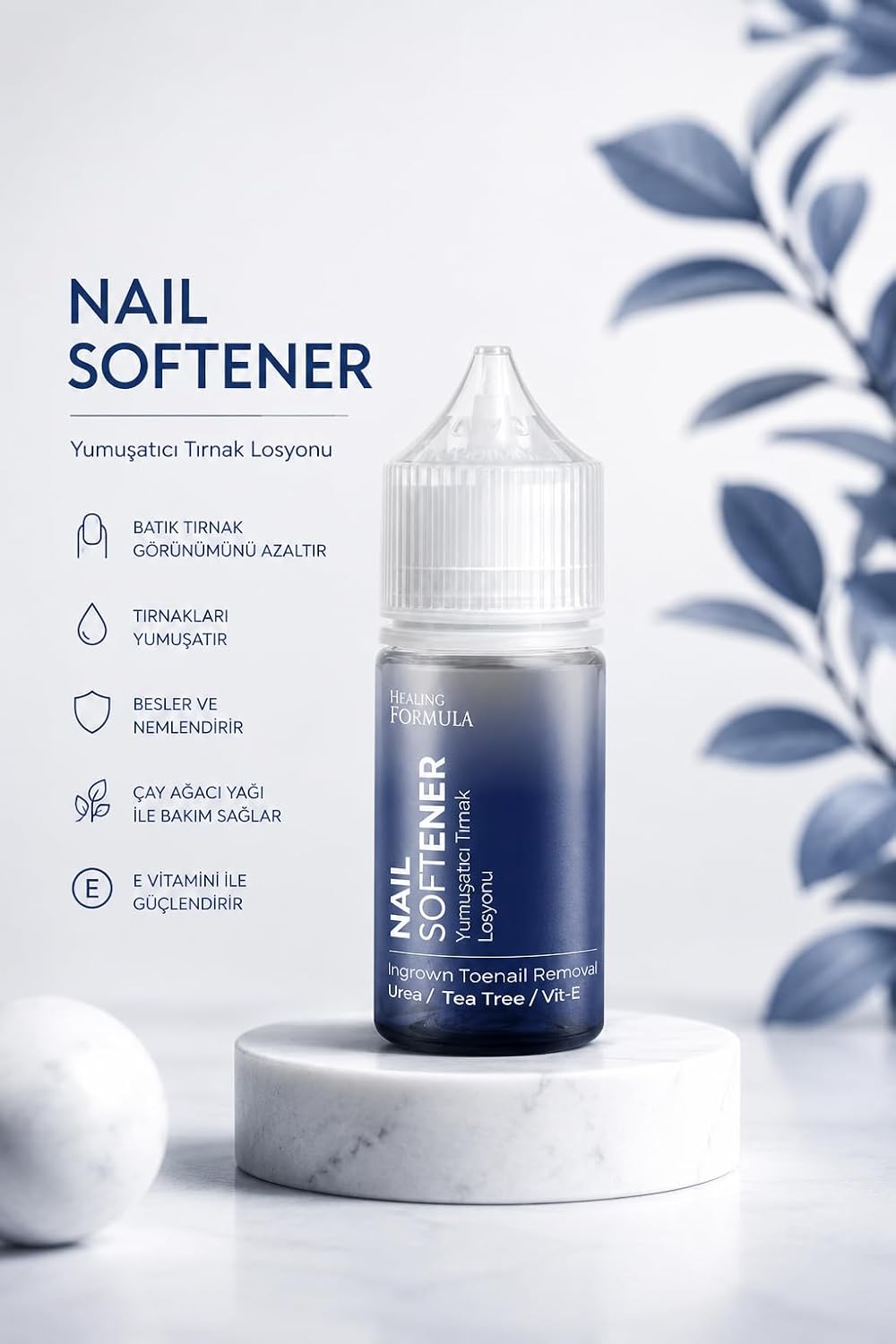 Nail Softener, Üre ve Tea Tree Extract İçerikli Tırnak Yumuşatıcı, 30 ml