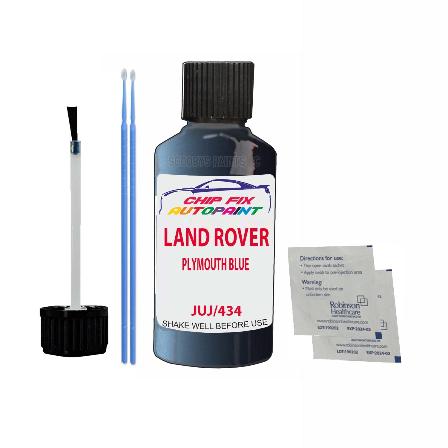 Scoobys Paints Back In The Mix Plymouth Blue Touch Up Paint For Land Rover Discovery Juj 1989-1995 Bottle Brush Scratch Stone Chip Repair Pen 30Ml